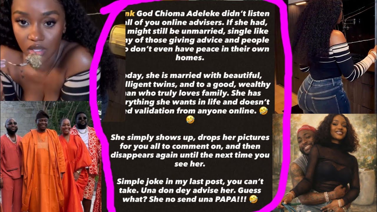 E Choke 👉Чиома Аделеке, — сказал твой папа, когда её зять защищал её от ненавистников 🤣