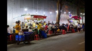 4K 2020 Sala Daen Gece Sokak Yemekleri Bts Istasyonundan Bangkok Convent Roada Yürüyün