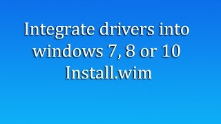 add drivers to windows installation iso