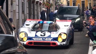 Porsche 917 K CRAZY SOUND at Villa d&#39;Este! Engine warm-up and revs!