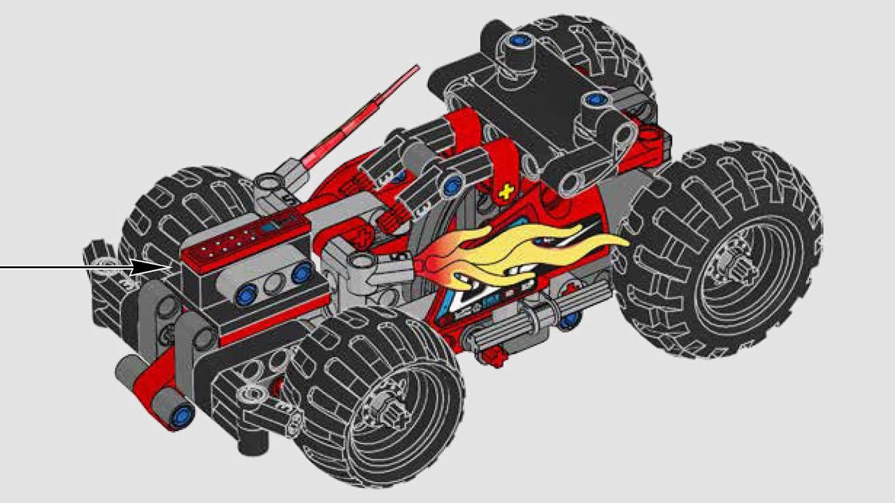 LEGO Technic 42073, Красный гоночный автомобиль - инструкции по сборке