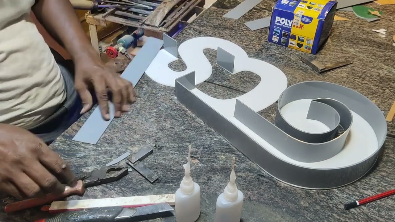 How To Make Acrylic Letter Raizing ಅಕ್ರಿಲಿಕ್ ಲೆಟರ್ ರೈಸಿಂಗ್  used Polyfix glue 8882946874