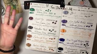 Swatching my Van Dieman's ink collection - a 'what's  new in the ink box' vid