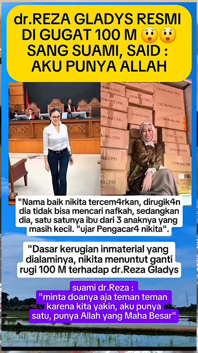nikita mirzani gugat suami dr reza gladys #nikitamirzani #drrezagladys
