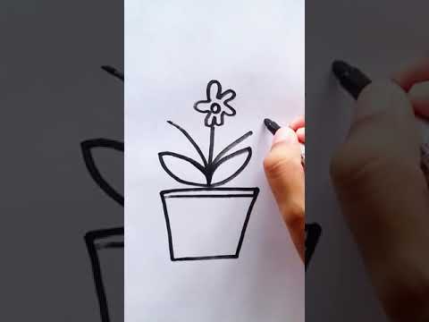 Flower vase drawing/flower vase easy drawing/how to draw flower vase/flower design drawing