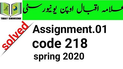 aiou solved assignment spring 2020 | code 218 Assignment no.01