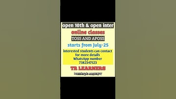 open 10th open inter online classes and tuitions TOSS and APOSS contact 7382347523