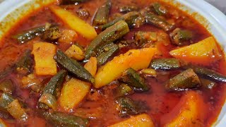 How to make dhaba style Aloo Bhindi Masala Gravy at home easily