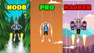 Jetpack Rise Gameplay - NOOB vs PRO vs HACKER (iOS/Android)