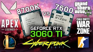 Intel i7 8700K vs Ryzen 5 7600 - RTX 3060 Ti - 10 GAMES BENCHMARK at 1080P: Time to Upgrade?