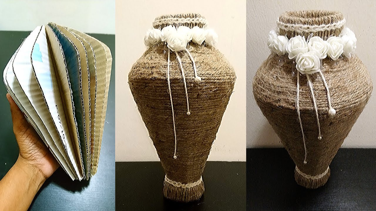 Easy And Beautiful Jute Rope Showpiece From Tissue Paper Roll And Cardboard  | Best Out Of Waste - Youtube