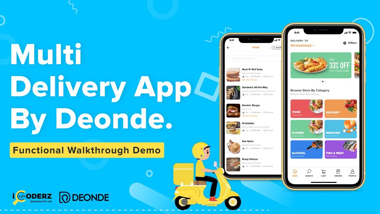 delivery app  New 2022  Multi Delivery App Development | Get Ready-Made Food And Grocery Delivery Apps | iCoderz Solutions