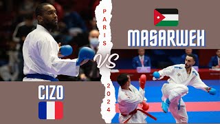 Kilian Cizo VS Hasan Masarweh | Male Kumite -75 kg | PARIS 2024 #wkf #karate