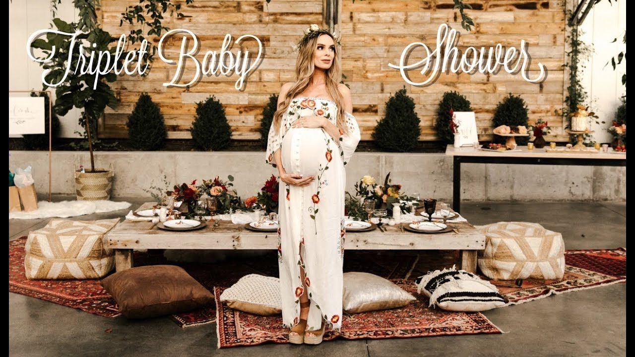 The most BEAUTIFUL TRIPLET BABY SHOWER FLORAL BOHEMIAN THEME YouTube