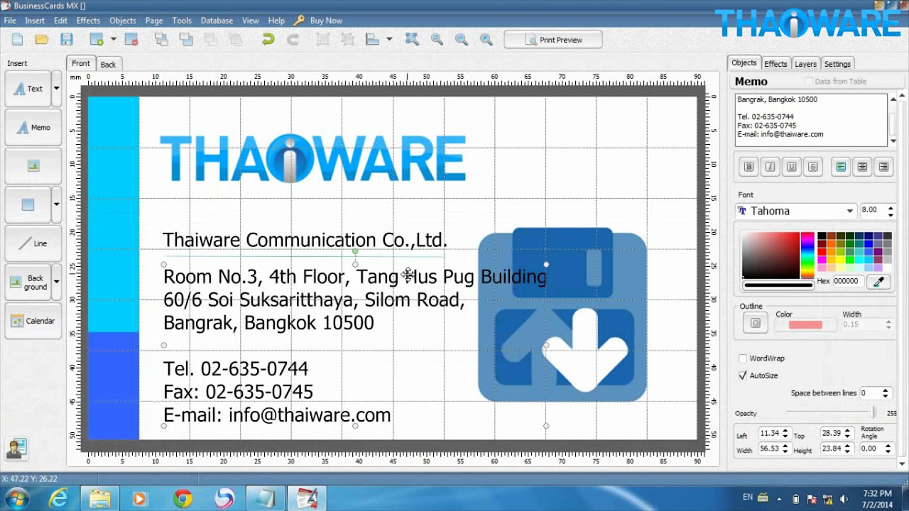 ดาว โหลด โปรแกรม ทำ นามบัตร  New  สอนวิธีการใช้ โปรแกรม BusinessCards MX ทำนามบัตรอย่างง่าย