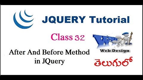 After Method and Before Method in JQuery Telugu | VLR Training Class 32