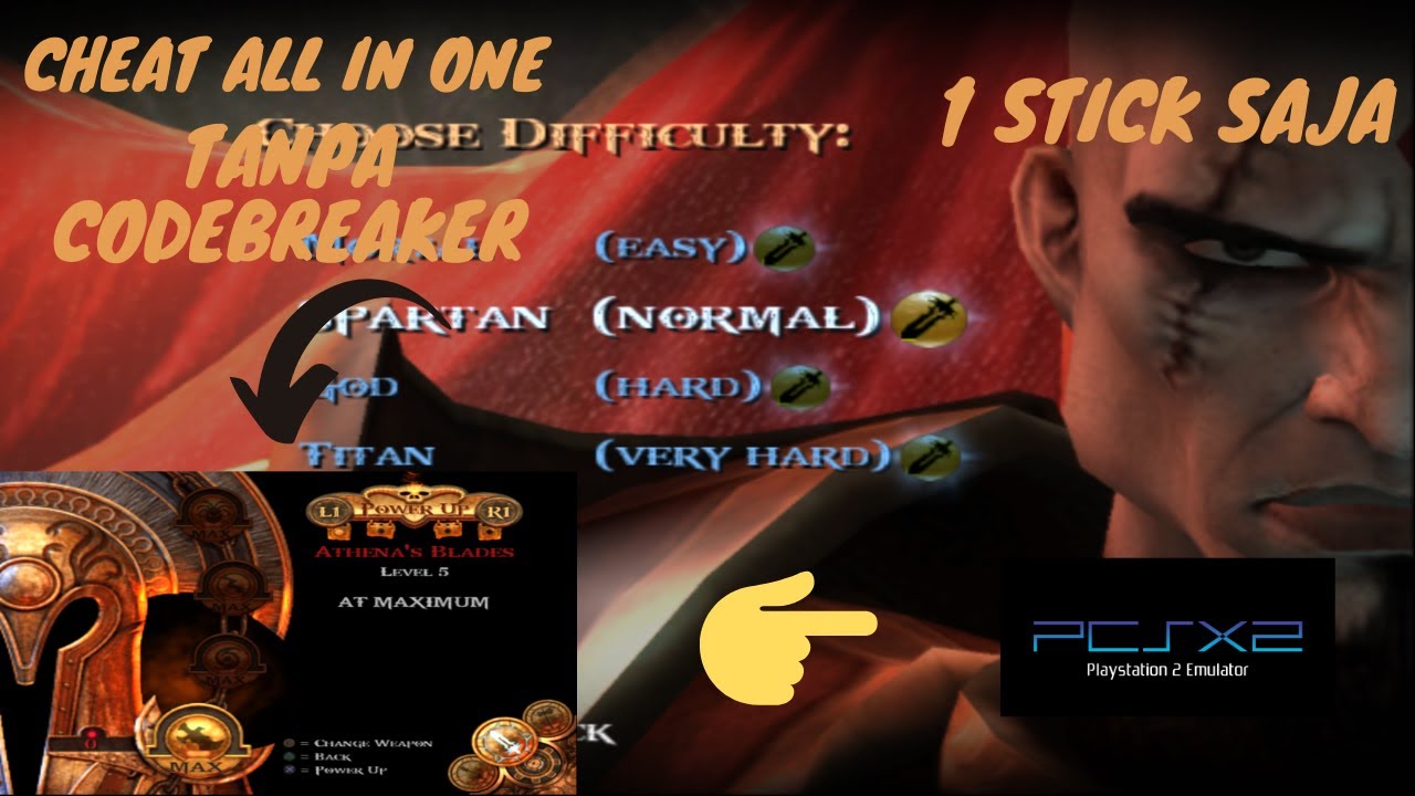 Cheat God of War 2 PS2 di PCSX2 Tanpa Codebreaker Hanya dengan satu