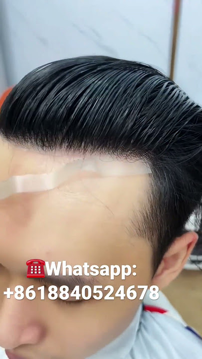 Human hair toupee for men thin skin hair systems natural hairline US free shipping