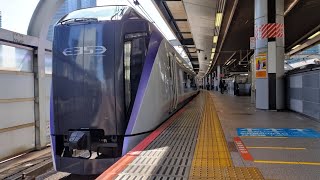 [空笛・MHあり！]E353系 S111編成 特急あずさ12号東京行の返却回送が空笛・MHを鳴らして東京駅2番線を発車するシーン