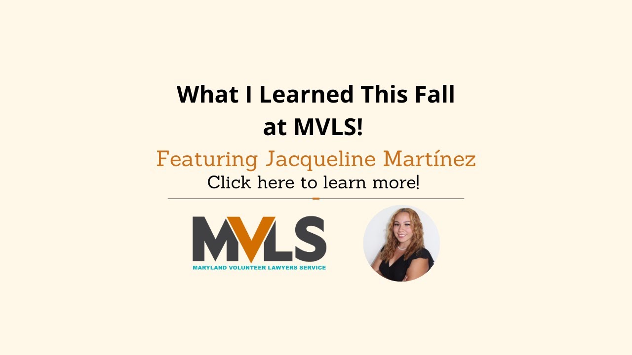 Maryland Volunteer Lawyers Service (MVLS) on LinkedIn: MVLS had an attorney  for me