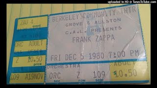 Frank Zappa - Chunga&#39;s Revenge/Panty Rap, Community Theater, Berkeley, CA, Dec. 5, 1980 (early show)