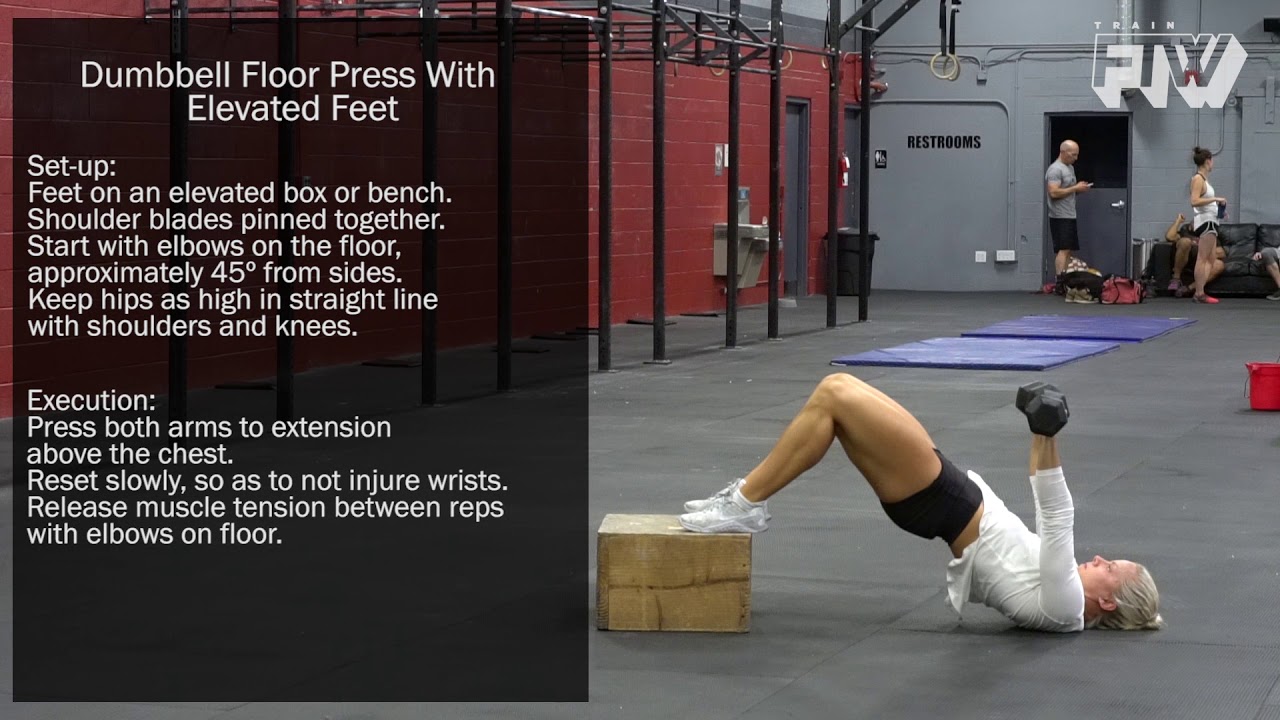 Dumbbell Floor Press With Elevated Feet Youtube