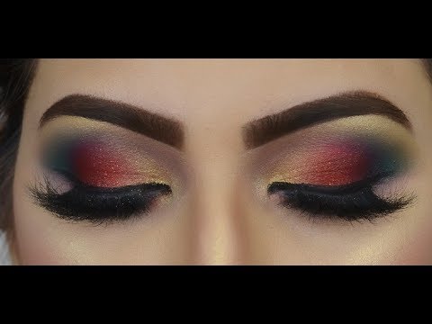 Red And Green Gold Glitter Wedding Party Makeup Urdu Hindi You Red And Green Gold Glitter Wedding
