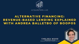 Alternative Financing: Revenue Based Lending Explained with Andrea Balletbo of Boopos