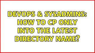 DevOps & SysAdmins: How to cp only into the latest directory name? (2 Solutions!!) Wealth