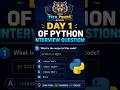 day 1 of python interview questions ❓🤔#job #python #pythontips #pythonprogramming #codinginterview