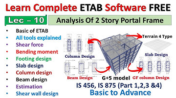ETABS Free Course| Analysis of 2 story portal frame | Lec no 10 #etabs #civilengineering