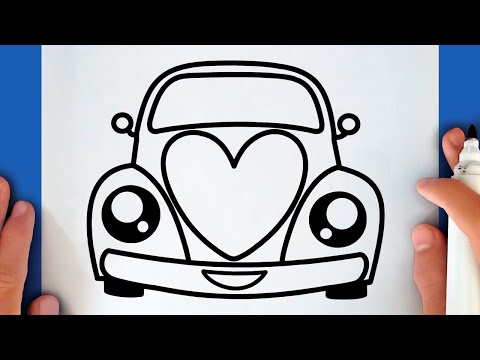 HOW TO DRAW A CUTE VOLKSWAGEN BEETLE