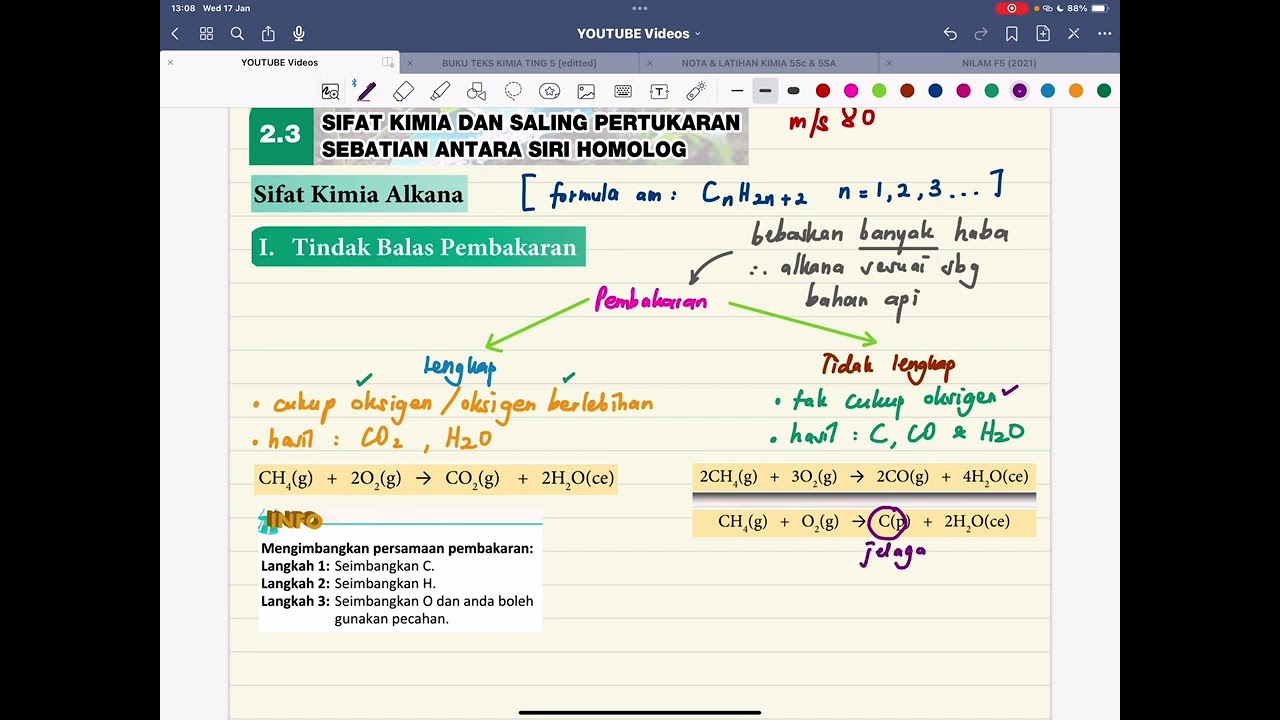 KSSM 2.3 : Sifat Kimia Siri Homolog [Bhgn 1 - Alkana : Pembakaran]
