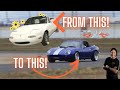 Turning a stock broken miata into a trackslaying v8 monster stacey davids banshee  full build