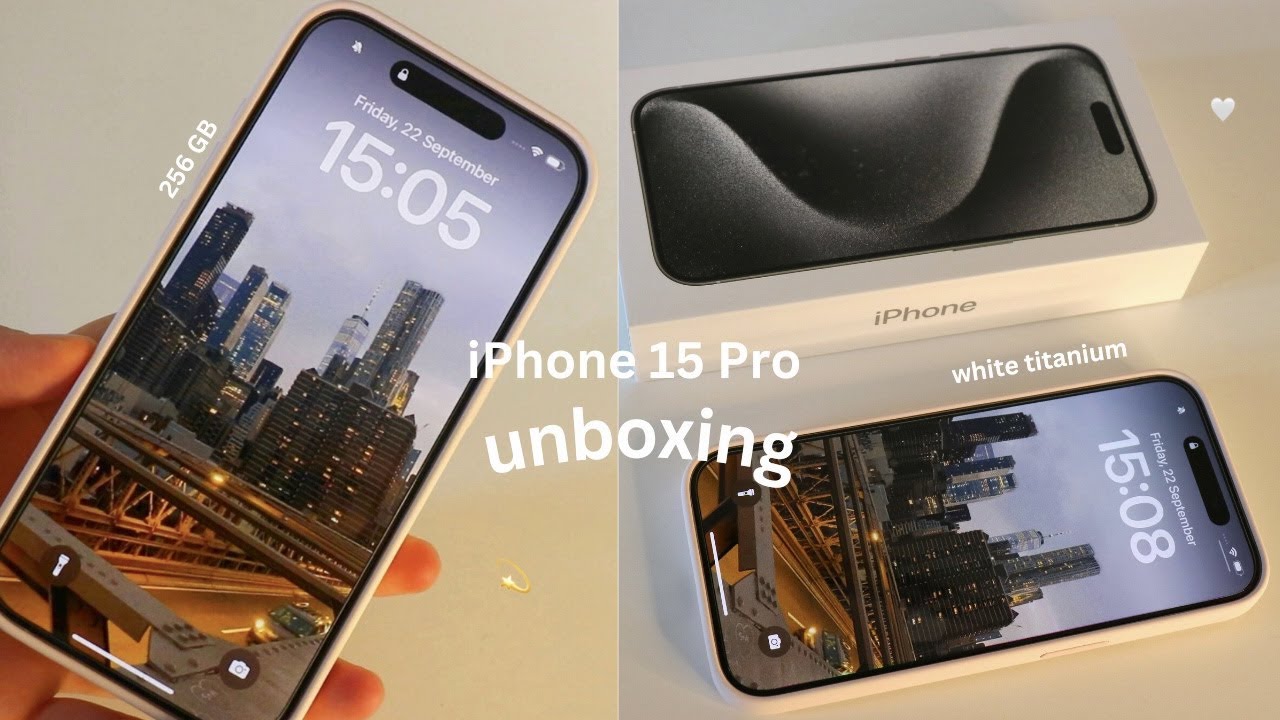  iPhone 15 Pro Max🩶Aesthetic Unboxing✨Natural Titanium 256GB +  Accessories