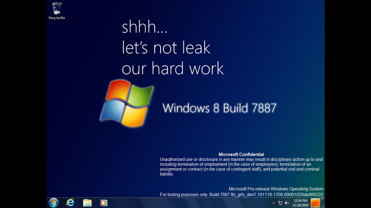 Taking a look at Windows 8 Build 7887 - YouTube