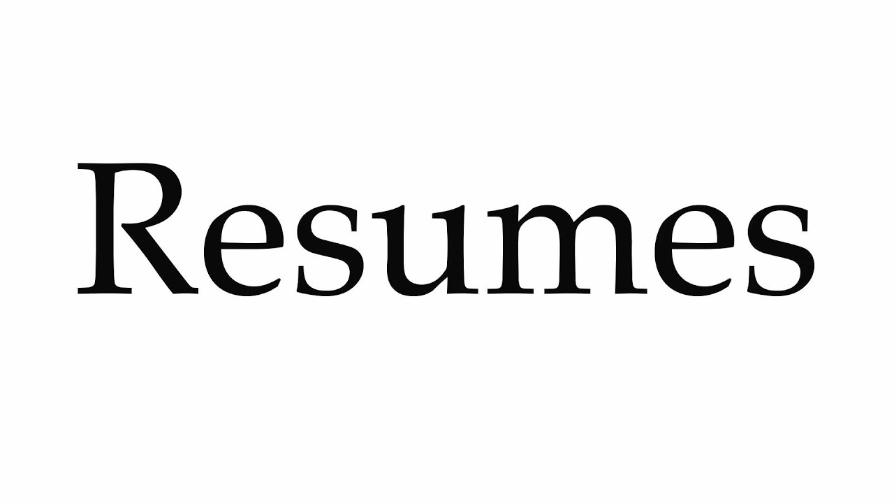 How to Pronounce Resumes YouTube
