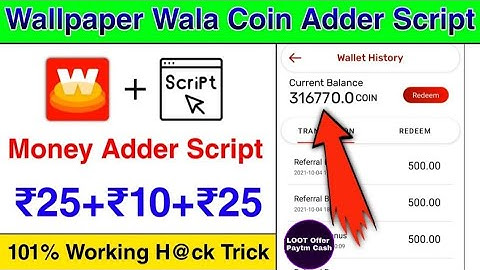 Wallpaper Wala Unlimited Trick |wallpaper Wala Coin Adder Script |Wallpaper Wala App Refer Script