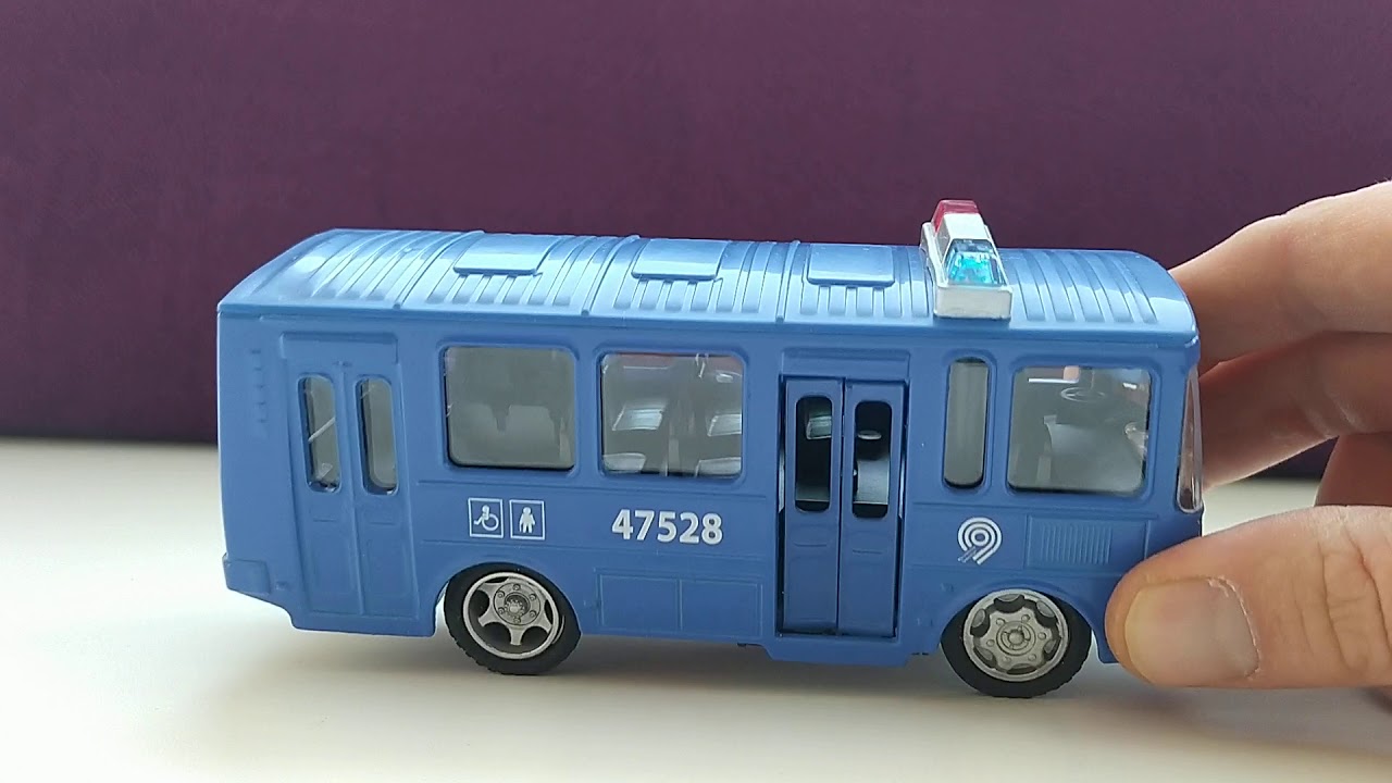 моделька ПАЗ (ТехноПарк) + полицейские модельки