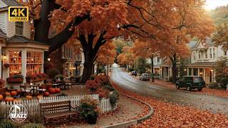 Autumn Cafe Jazz with Golden Village Streets | Piano & Bookish Ambience for Reading and Relaxation screenshot 2