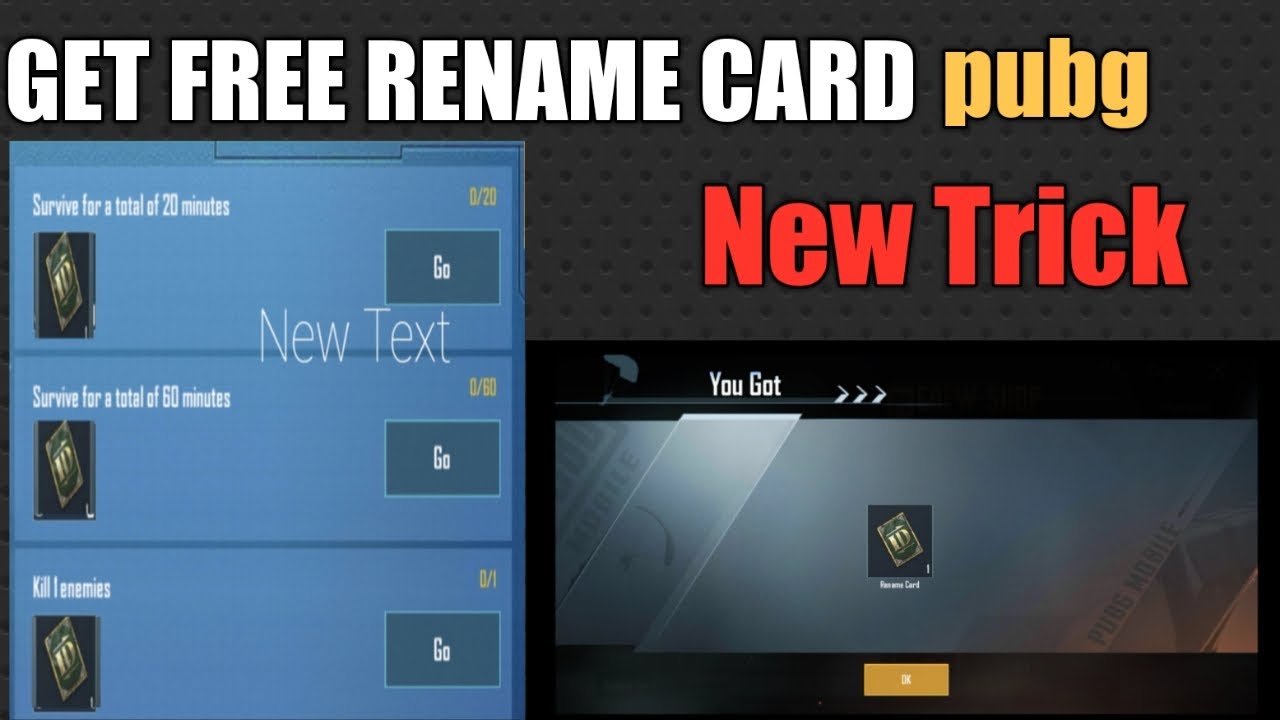 Pubg Rename Card Pubg mobile free rename card|pubg mobile unlimited rename card| pubg ...