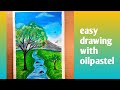 Beautiful scenery drawing  oilpastel drawing shorts oilpastel