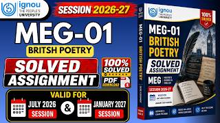 IGNOU MEG-01 Solved Assignment 2026-27 | MA English | July 2026 & January 2027 | PDF Solution