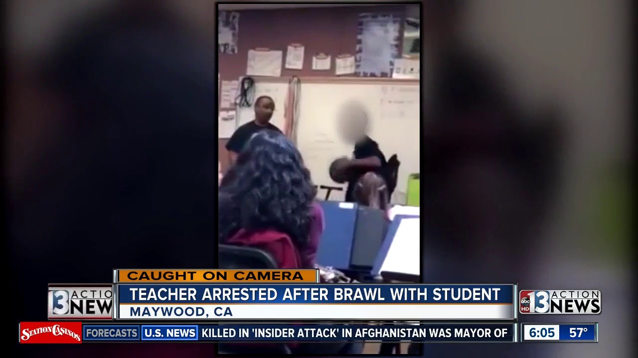 Brawl between teacher and student - YouTube