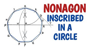 How to draw a regular nonagon inscribed in a circle