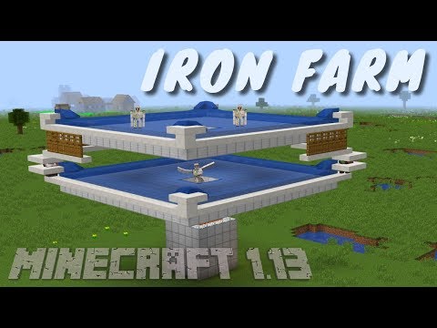 How to Make an Iron Farm in Minecraft Update Aquatic 1.13 | Updated Iron Farm Tutorial by Avomance