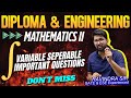 VARIABLE SEPERABLE Important QA🔥Diploma & engineering maths 2 #sspu #msbtechnical #maths2