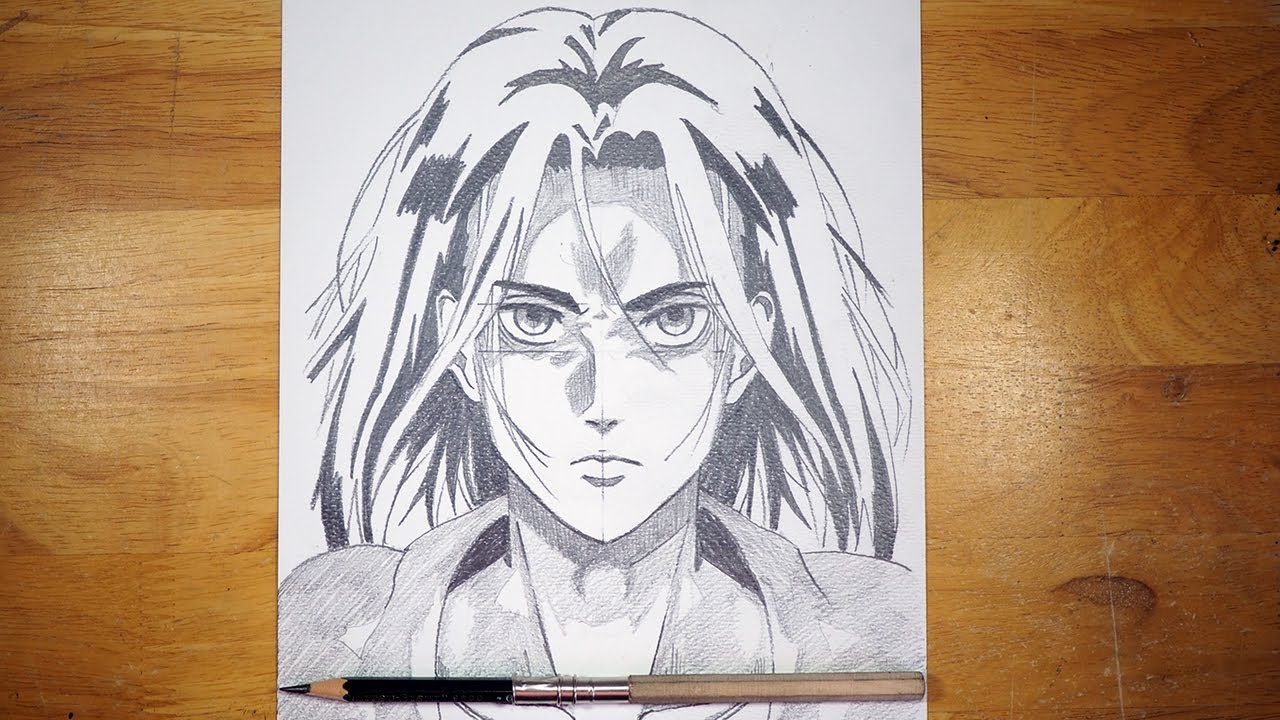 Anime Drawing | How to Draw Eren Jaeger (Long Hair) | Attack on Titan  Season 4 Part 2 - YouTube