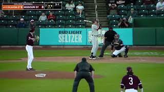 Oklahoma State baseball's Nolan Schubart hits long home run well over CF wall vs. Missouri State