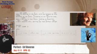 Video thumbnail of "🥁 Perfect - Ed Sheeran Drums Backing Track with chords and lyrics"